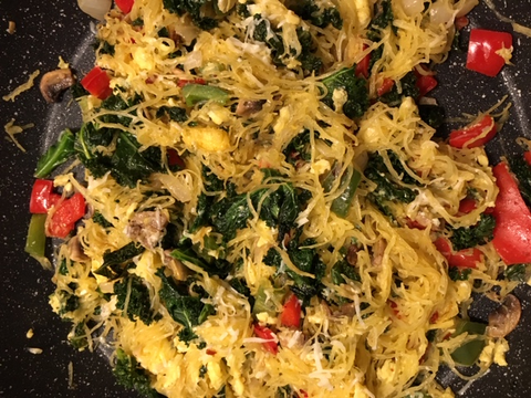 Spaghetti Squash with Kale and Veggies